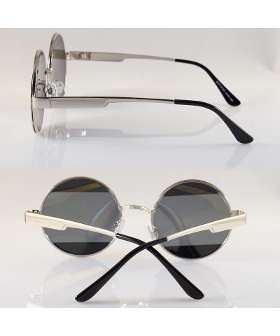 Rimless Top Bottom Metal Split Mirror Round Flat Lens Sunglasses A200 - Yellow Rv - C818ESSY4MT $13.60