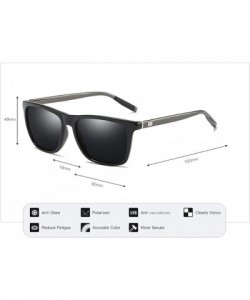 Rectangular STEELEMENT.Men's Polarized Sunglasses Rectangular Driving Sunglasses For Men/Women - Black - C518W5MGWZW $14.21