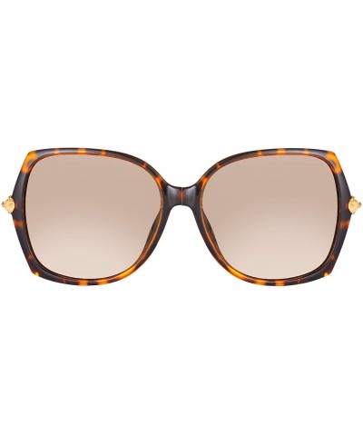 Oversized Polarized Sunlgasses Womens Mens Square Frame Mirrored Lens - Tortoiseshell - CY18GYHDDOU $8.22