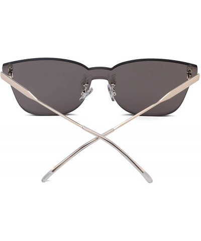 Rimless RimlThicken Women Sunlgasses One Piece Candy Color Sun Glasses For - C3 Grey Blue - CZ197Y7O556 $20.86