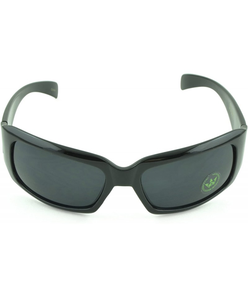 Round Gangster Sunglass Hardcore Dark Lens Sunglasses Men Women - Black-iv - CP12D1PGBU5 $8.36