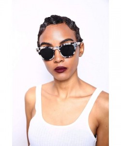 Round Women's Polarized Modern Classis Vista Horned Rim Vintage Sunglasses - Demi Brown - CC12E0DX4UR $36.21