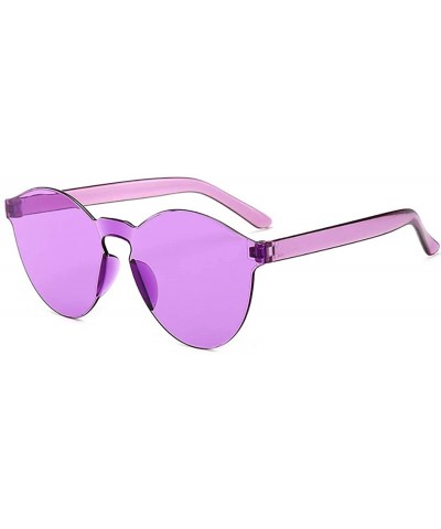 Round Unisex Fashion Candy Colors Round Outdoor Sunglasses Sunglasses - White Purple - CH190L4OIAH $32.79