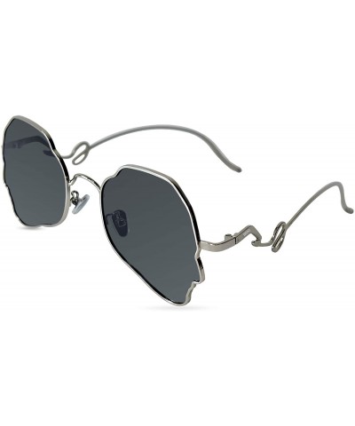 Aviator Sunglasses Lightweight Irregular Polarized - Siver Frame - CO18AL0A2H5 $37.13