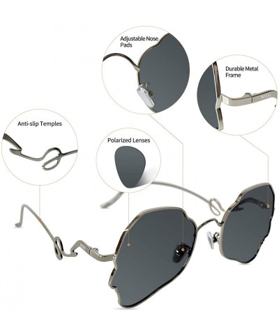 Aviator Sunglasses Lightweight Irregular Polarized - Siver Frame - CO18AL0A2H5 $37.13