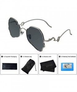 Aviator Sunglasses Lightweight Irregular Polarized - Siver Frame - CO18AL0A2H5 $37.13