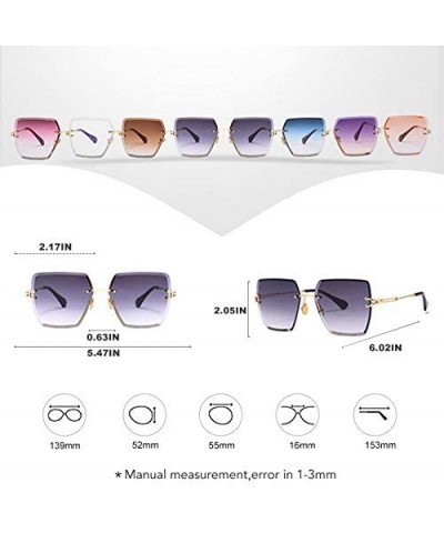 Rimless Rimless Square Sunglasses Women Fashion 2020 Summer Style Brand Designer Gradient Lens Eyewear UV400 Glass - CG199QDG...