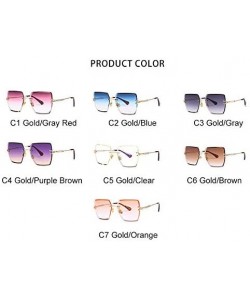 Rimless Rimless Square Sunglasses Women Fashion 2020 Summer Style Brand Designer Gradient Lens Eyewear UV400 Glass - CG199QDG...