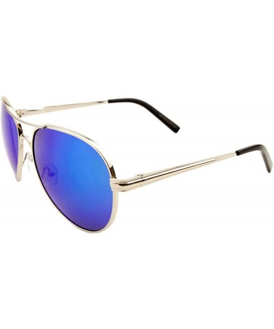 Aviator Premium Metal Aviator Sunglasses with Color Mirrored Lens - Purple - CI18C573N76 $11.64
