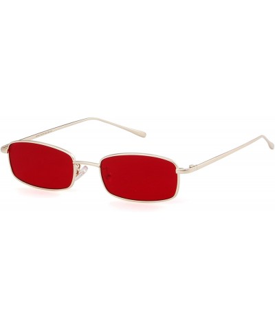 Oval Vintage Steampunk Sunglasses Fashion Metal Frame Clear Lens Shades for Women - Red - C3189UEOSME $12.31