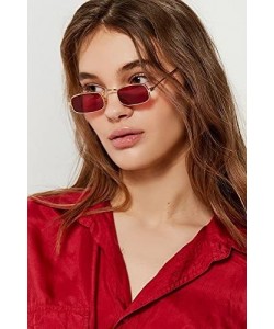 Oval Vintage Steampunk Sunglasses Fashion Metal Frame Clear Lens Shades for Women - Red - C3189UEOSME $12.31