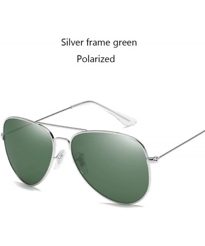 Aviator Fashion Classic Avaition Polarized Sunglasses Women Men 001 Silver Blue Multi - 003 Silver Green - CN18XAK8G6E $10.61