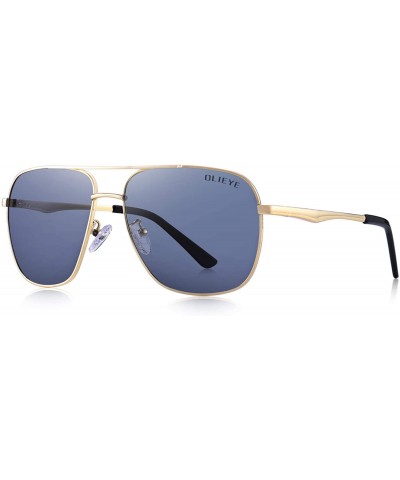 Square Polarized Mens Sunglasses HD Lens Metal Frame Driving Shades - Light Gray - C318QGTZGT0 $42.03