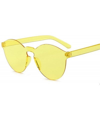 Round Fashion New Round Sunglasses Women Vintage Metal Frame Yellow Lens Colorful Shade Sun Glasses Female UV400 - CZ198A75CG...