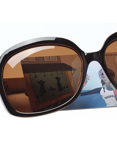 Shield Oversized Womens Sunglasses Polarized uv Protection Simple Sunglasses LSP301 - Polarized Brown 2 - CL11K97LD2P $24.49
