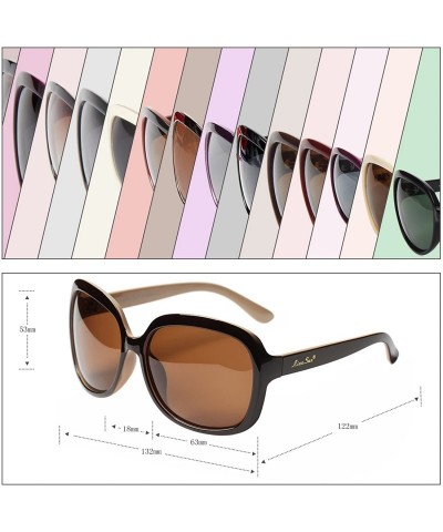 Shield Oversized Womens Sunglasses Polarized uv Protection Simple Sunglasses LSP301 - Polarized Brown 2 - CL11K97LD2P $12.75