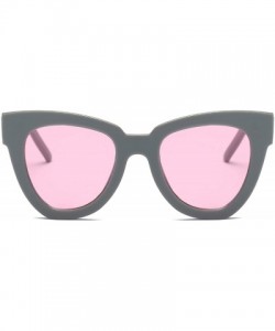 Square Fashion Cat Eye Sunglasses Women Luxury Brand Designer Vintage Sun Glasses Female Gafas De Sol Uv400 - Amber Gray - CV...