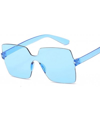Square Suitable for Parties - Shopping - Shopping Easy to Carry Sunglasses Ladies Square Sunglasses Women UV400 - Blue - CP19...