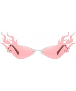 Wayfarer Man Women Irregular Flame Shape Sunglasses Vintage Cool Funny Sunglasses - Pink - CM196DK0AC7 $6.94