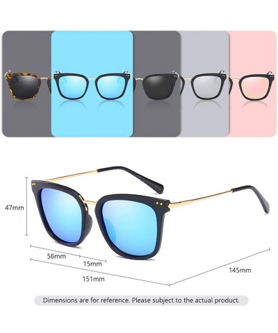 Aviator Cateye Women Sunglasses Polarized UV Protection Driving Sun Glasses for Fishing Riding Outdoors - Blue Lens - CQ18EO7...