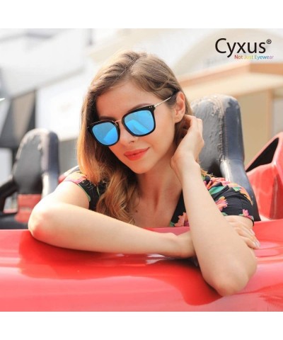 Aviator Cateye Women Sunglasses Polarized UV Protection Driving Sun Glasses for Fishing Riding Outdoors - Blue Lens - CQ18EO7...