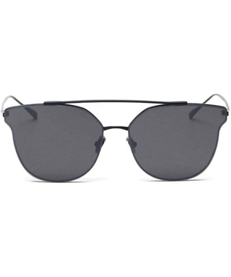 Goggle Women Cat Eye Vintage Mirror UV400 Sunglasses Coating Glasses Eyewear - Black - CC182YUD0OY $8.29