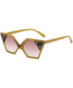 Square Fashion Sunglasses Designer Vintage Colorful - Brown - C518LTSQN0C $12.24