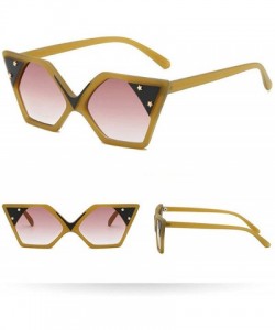 Square Fashion Sunglasses Designer Vintage Colorful - Brown - C518LTSQN0C $12.24