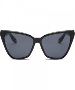 Cat Eye Women High Pointed Cat Eye Sunglasses - Black / Black - CQ18TMNKK5X $16.97