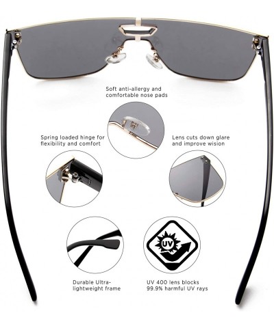 Oversized Retro Vintage Square Unisex Flat Lens Designer Sunglasses - Gray - CD18I4D75NE $8.90