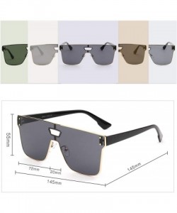 Oversized Retro Vintage Square Unisex Flat Lens Designer Sunglasses - Gray - CD18I4D75NE $8.90