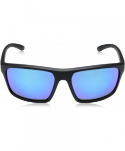 Square Men's An4229 Sandbank Rectangular Sunglasses - Matte Black/Blue Mirror - CK12O5UZHFL $40.02