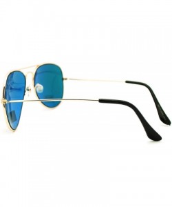 Aviator Mens Color Mirror Color Mirror Len Tear Drop Wire Rim Aviator Sunglasses Gold Orange - CZ11LXHTEUD $11.48