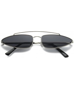 Semi-rimless Men Women Eyewear Retro Vintage Cat Eye Sunglasses Fashion Mod Style - Silver Gray - C718CQL4DOD $11.48