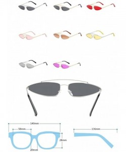 Semi-rimless Men Women Eyewear Retro Vintage Cat Eye Sunglasses Fashion Mod Style - Silver Gray - C718CQL4DOD $11.48