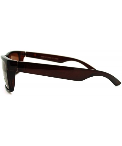 Rectangular Polarized Lens Sunglasses Reduce Glare Classic Rectangular Frame - Brown - CI186I5SNMC $13.07