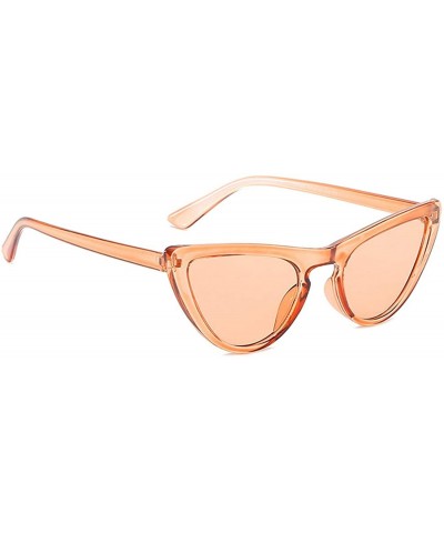 Sport Classic style Cat Eye Sunglasses for Unisex PC Resin UV 400 Protection Sunglasses - Light Brown - C418SAS7OST $17.54