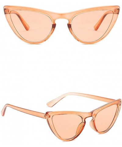 Sport Classic style Cat Eye Sunglasses for Unisex PC Resin UV 400 Protection Sunglasses - Light Brown - C418SAS7OST $17.54