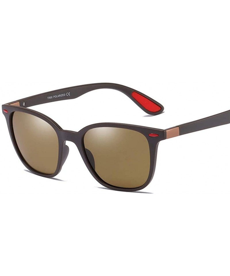 Square Hot Sale Sunglasses Men Polarized Tr90 Driving Square Sun Glasses Male TAC Lens - Brown - C318KNYH0RY $10.18