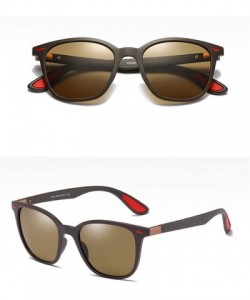 Square Hot Sale Sunglasses Men Polarized Tr90 Driving Square Sun Glasses Male TAC Lens - Brown - C318KNYH0RY $10.18