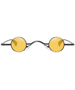 Round Unisex Fashion Sunglasses Glasses Vintage - Yellow - CX196SN4Q0X $19.17