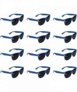 Rectangular 12 Pack Retro Sunglasses Bulk for Kids Adults Party Favors - Blue - CQ12NDSNUNE $12.48