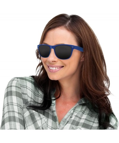 Rectangular 12 Pack Retro Sunglasses Bulk for Kids Adults Party Favors - Blue - CQ12NDSNUNE $12.48