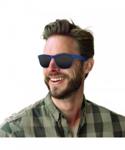 Rectangular 12 Pack Retro Sunglasses Bulk for Kids Adults Party Favors - Blue - CQ12NDSNUNE $12.48