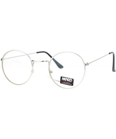 Round Vintage Design Clear Lens Glasses Round Metal Frame Fashion Eyeglasses - Silver - CH186AD44Q7 $10.28