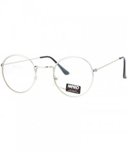 Round Vintage Design Clear Lens Glasses Round Metal Frame Fashion Eyeglasses - Silver - CH186AD44Q7 $10.28