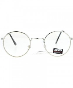 Round Vintage Design Clear Lens Glasses Round Metal Frame Fashion Eyeglasses - Silver - CH186AD44Q7 $10.28