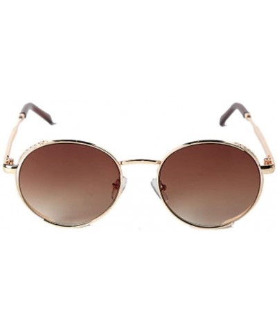 Round Round Frame Ladies Colorful Polarized Sunglasses Large Frame Multicolor Metal Glasses - 2 - C2190HCL6EC $29.67