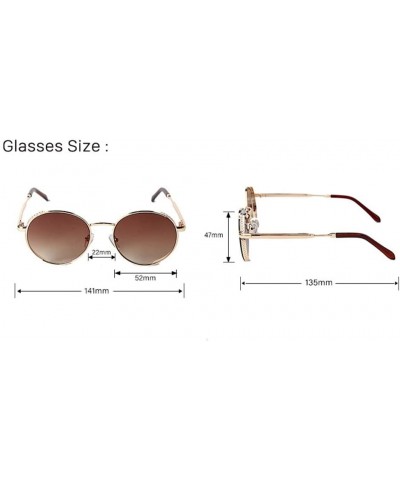 Round Round Frame Ladies Colorful Polarized Sunglasses Large Frame Multicolor Metal Glasses - 2 - C2190HCL6EC $29.67