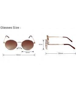 Round Round Frame Ladies Colorful Polarized Sunglasses Large Frame Multicolor Metal Glasses - 2 - C2190HCL6EC $29.67